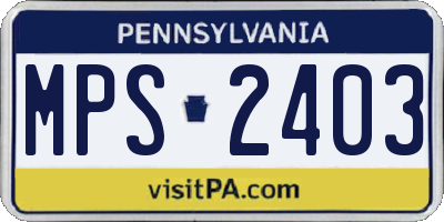 PA license plate MPS2403