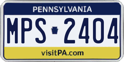 PA license plate MPS2404