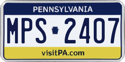 PA license plate MPS2407