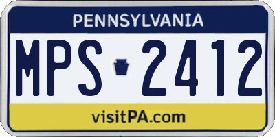PA license plate MPS2412