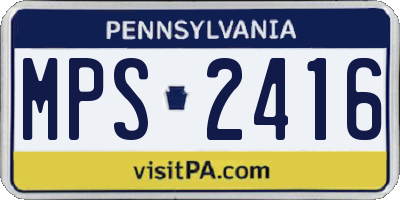 PA license plate MPS2416