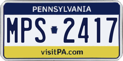 PA license plate MPS2417