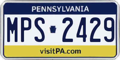 PA license plate MPS2429