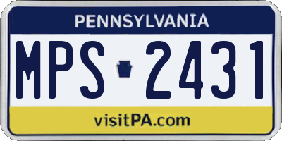 PA license plate MPS2431