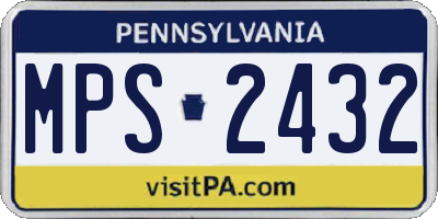 PA license plate MPS2432