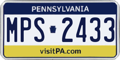 PA license plate MPS2433