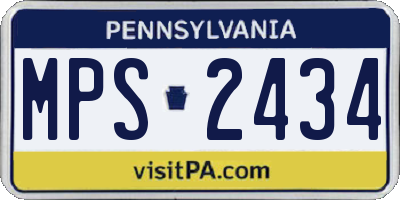 PA license plate MPS2434