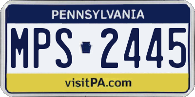 PA license plate MPS2445