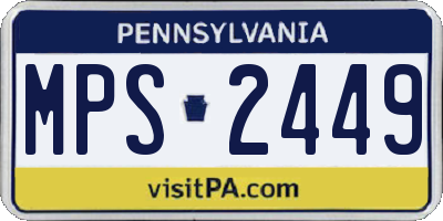 PA license plate MPS2449