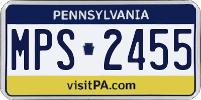 PA license plate MPS2455