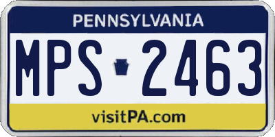 PA license plate MPS2463