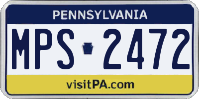 PA license plate MPS2472