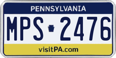PA license plate MPS2476
