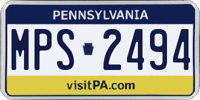 PA license plate MPS2494
