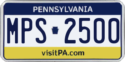 PA license plate MPS2500