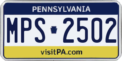 PA license plate MPS2502