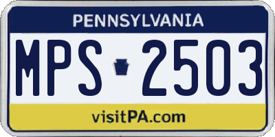 PA license plate MPS2503