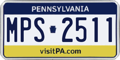 PA license plate MPS2511