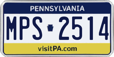 PA license plate MPS2514