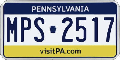 PA license plate MPS2517