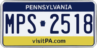 PA license plate MPS2518