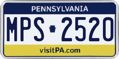 PA license plate MPS2520