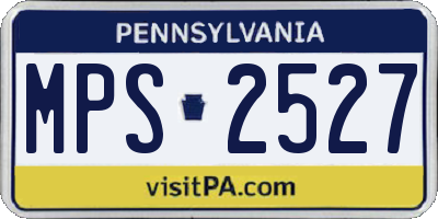 PA license plate MPS2527