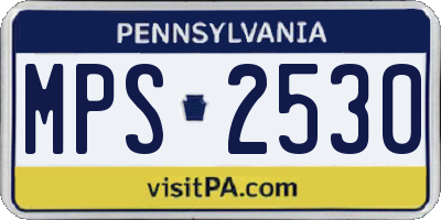 PA license plate MPS2530