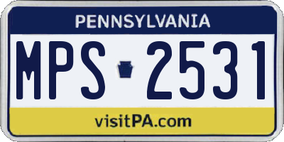 PA license plate MPS2531