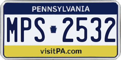 PA license plate MPS2532