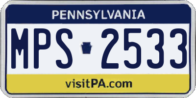 PA license plate MPS2533