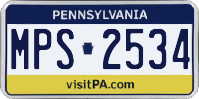 PA license plate MPS2534
