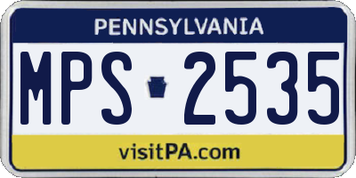 PA license plate MPS2535