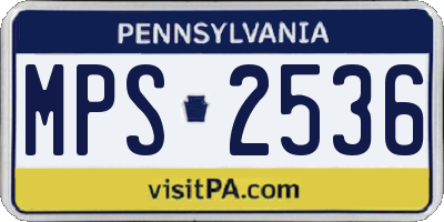 PA license plate MPS2536