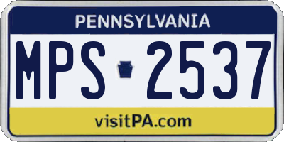 PA license plate MPS2537