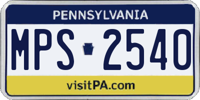 PA license plate MPS2540