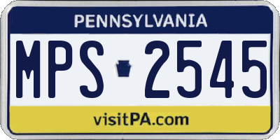 PA license plate MPS2545