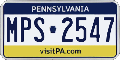 PA license plate MPS2547
