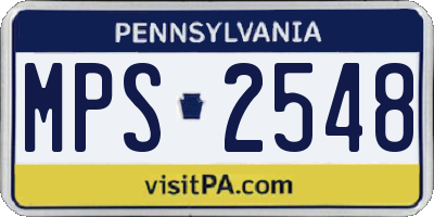 PA license plate MPS2548