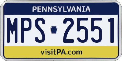 PA license plate MPS2551