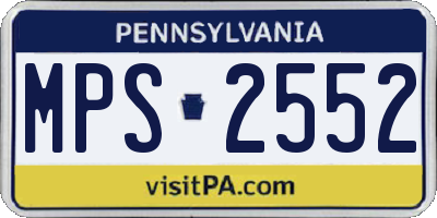 PA license plate MPS2552