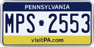 PA license plate MPS2553