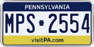 PA license plate MPS2554