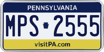 PA license plate MPS2555