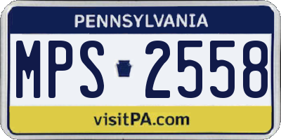 PA license plate MPS2558