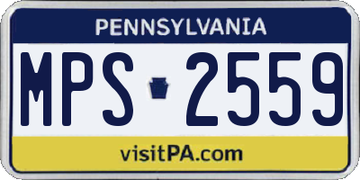 PA license plate MPS2559