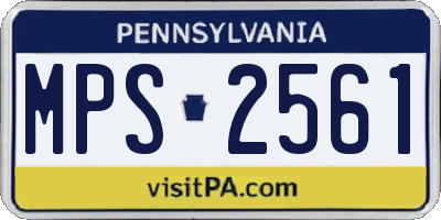 PA license plate MPS2561