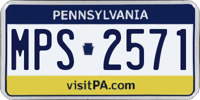 PA license plate MPS2571