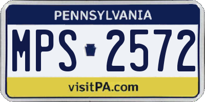 PA license plate MPS2572