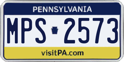 PA license plate MPS2573